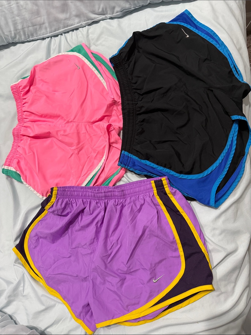 Nike Women’s Pink, Black & Purple Athletic Shorts Set